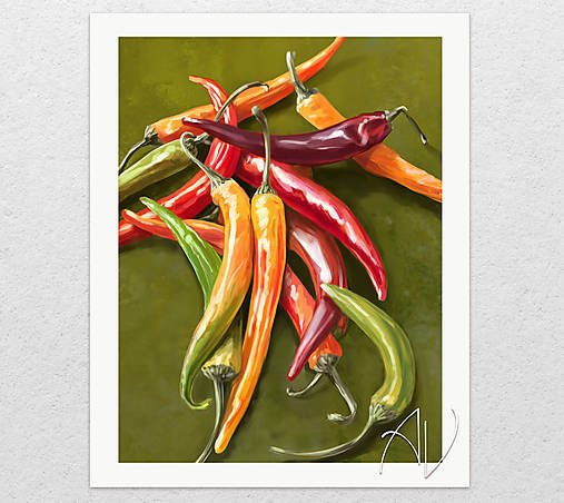 Obrazy - Čili // art print - 17756859_