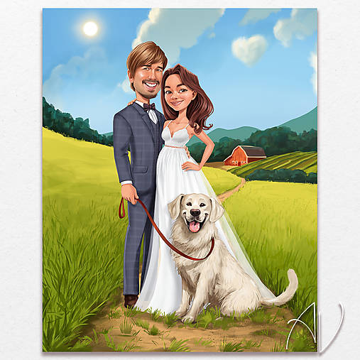 Obrazy - 2 Osoby a Zvieratko + Pozadie - 17757788_