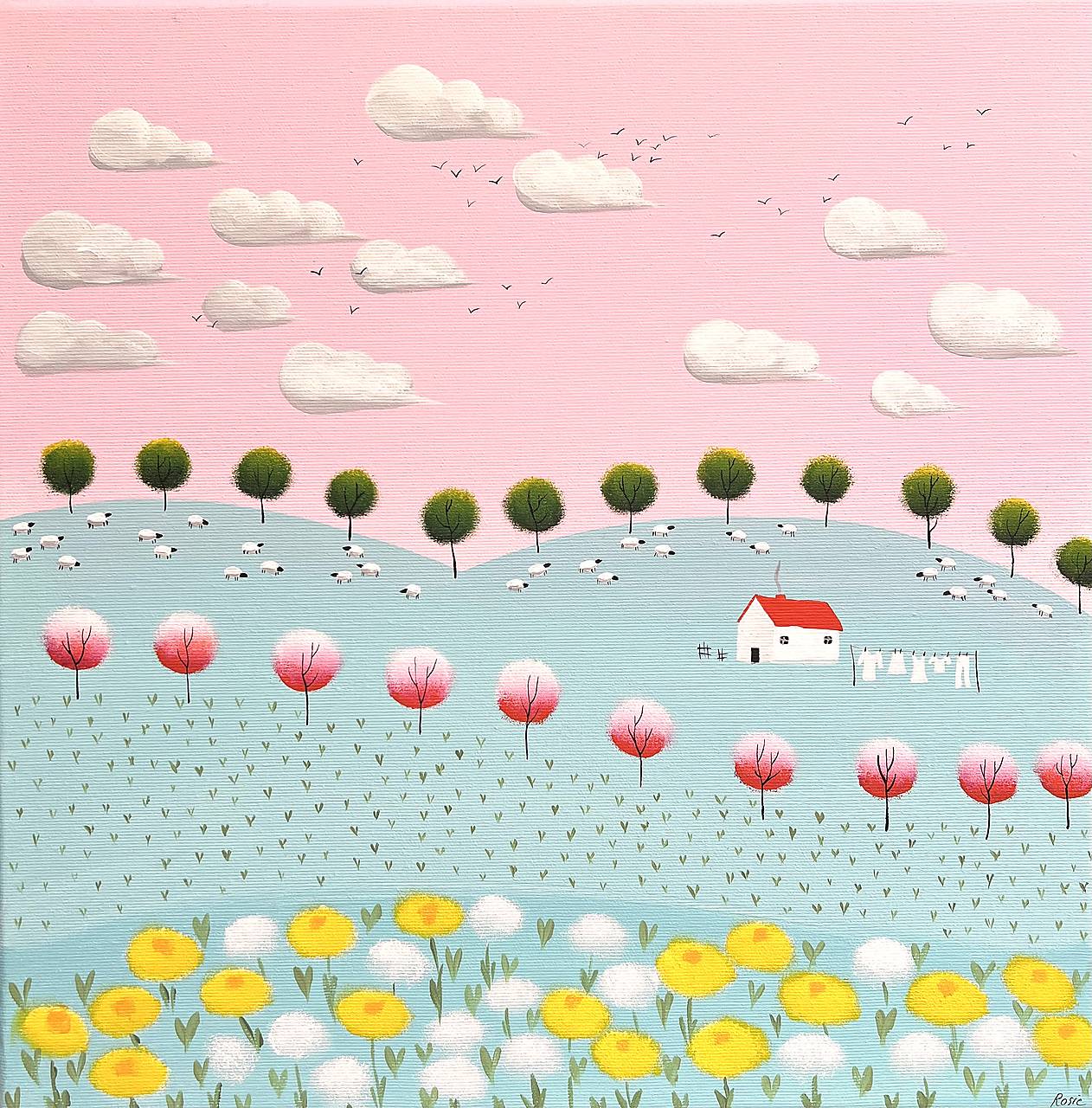 Púpavová lúka, originál 40x40