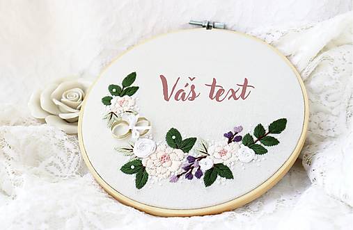 Darčeky pre svadobčanov - SKLADOM - Svadobná výšivka Nežný sen ♡ - 17758690_