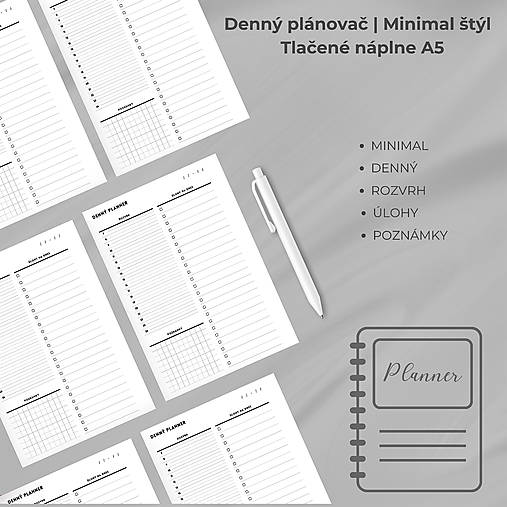 Papiernictvo - Denný plánovač – Minimal Style (tlačené náplne, SK / EN) - 17759891_