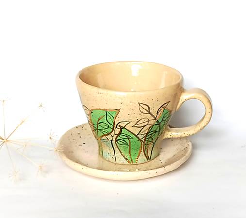 Nádoby - šálka na čaj a kávu - Záhradná - 17761462_