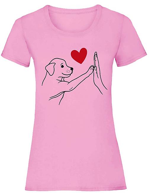 Topy, tričká, tielka - Dlaň a labka – jeden tím (S - Ružová) - 17761046_