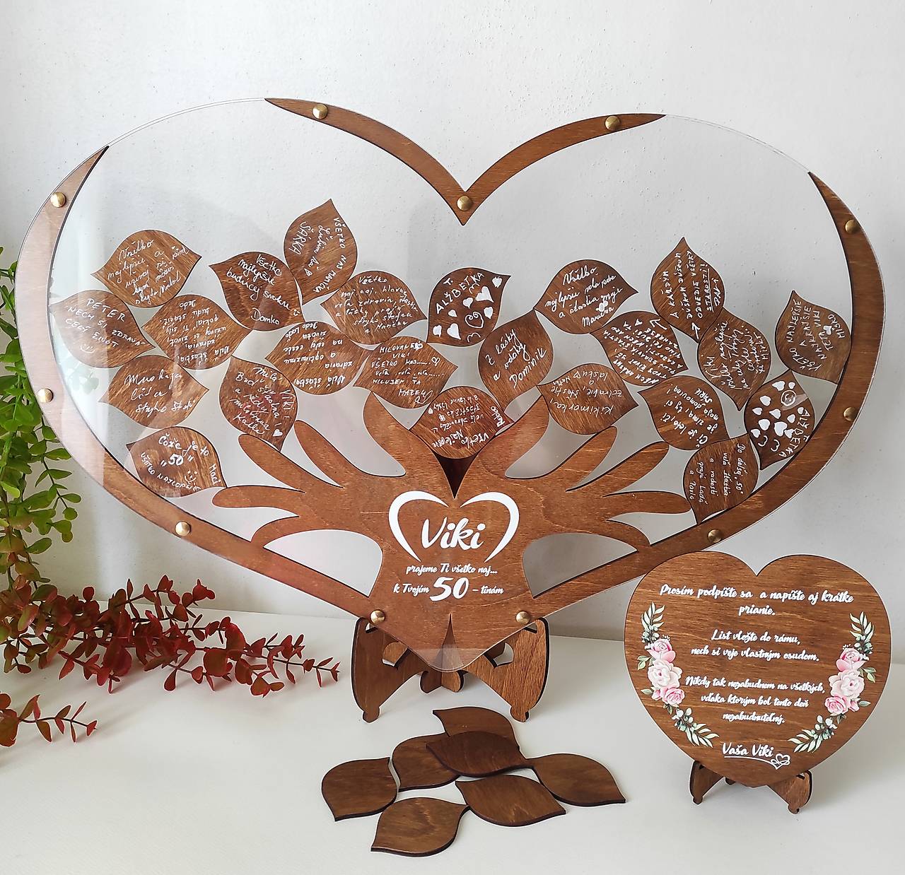 Dekorácia na oslavu narodenín, výročia, svadby. Kniha hostí typ 2501 