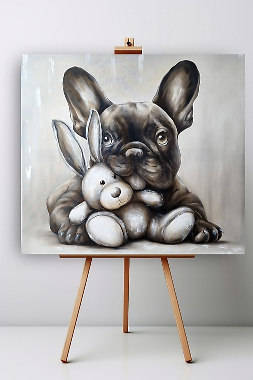 Obrazy - Olejomaľba dog 90x100 - 17760562_