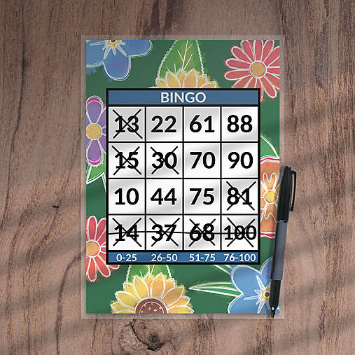 Hračky - Bingo Floral watercolour with leaves - na zábavu aj upevnenie učiva - 17760631_