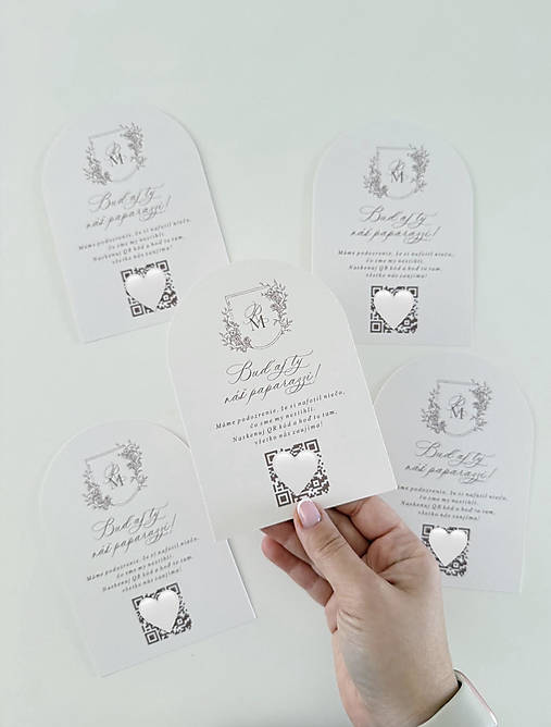 Papiernictvo - Kartička s QR kódom A6 polkruh erb - 17763555_
