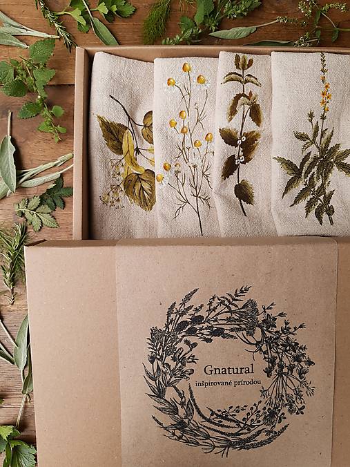 Úžitkový textil - Ľanové vrecúška v darčekovom balení - 17763204_