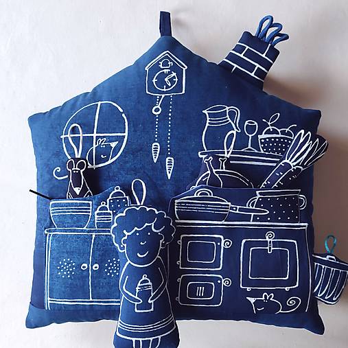 Úžitkový textil - DOMEK "VAŘENÍ S BABIČKOU"  - polštář - 17765157_