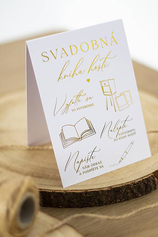 Papiernictvo - Kniha hostí (Fotobúdka)  - info kartička STRIEŠKA (Strieška A5 (14,8x21cm)) - 17764748_