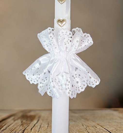 Sviečky - Ozdoba na sviečku na krst, na prvé sväté prijímanie - 17764077_