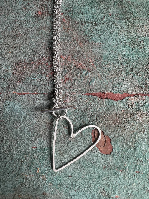 Strieborný náhrdelník s perlou Punk&Love