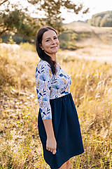  - Šaty na dojčenie „Bohémia“ – modré kvety - 17766670_