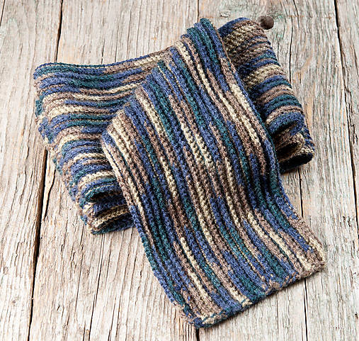 Šály a nákrčníky - Háčkovaný šál maskáčový - 17767234_