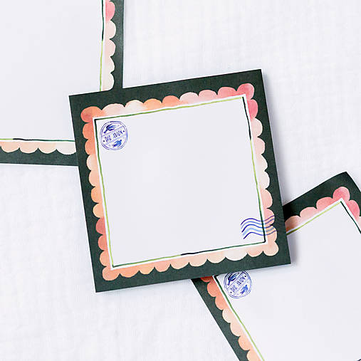 Papier - Lepiaci bloček "rámček známky"  - 17766188_