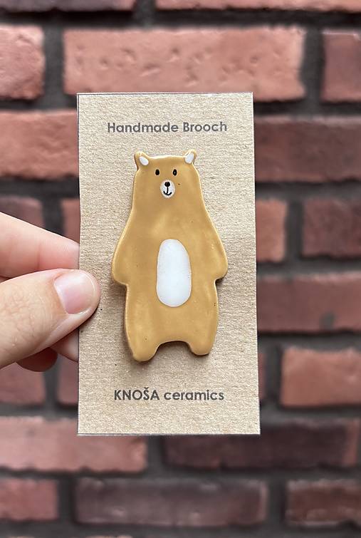 Keramická brošňa veľký maco