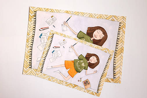 Print - Dievča s pohľadnicami