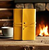 Papiernictvo - A5 Elegantný kožený denný diár / týždenný diár 2026 žltý - 17767978_