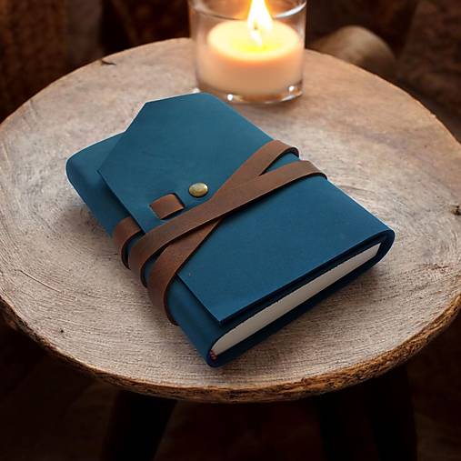 Papiernictvo - Elegantný kožený denný diár - týždenný diár 2026 petrol blue - 17767972_