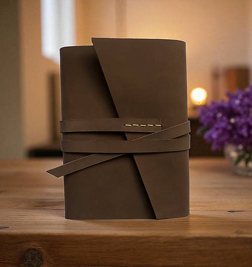 Papiernictvo - Elegantný kožený denný diár - týždenný diár 2026 coffe - 17769375_