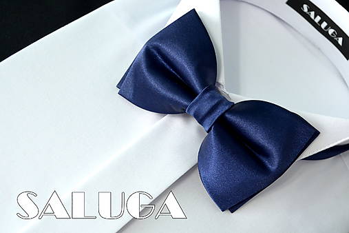 Pánske doplnky - Pánsky tmavomodrý motýlik - modrý - navy blue - 17770901_