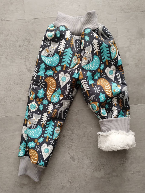 Detské oblečenie - Softshellové nohavice s barančekom, zvieratká - 17768239_