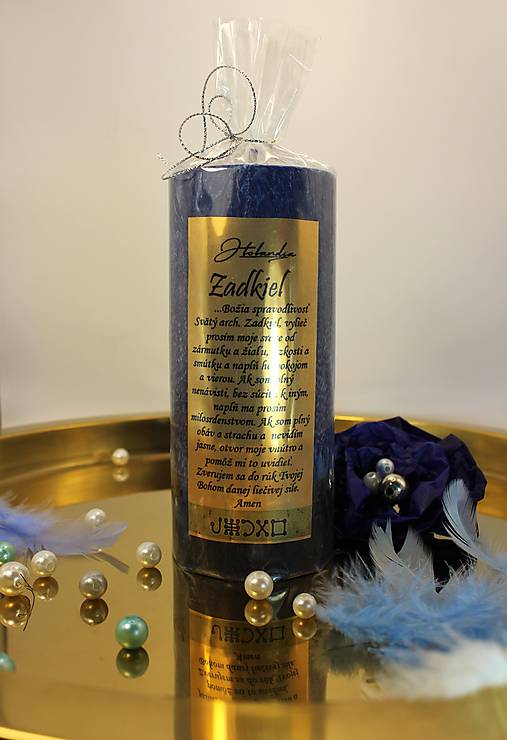 Sviečky - Archanjelská sviečka - Zadkiel (50mmx140mm/ 240g) - 17768347_