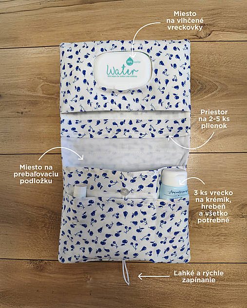 Detské doplnky - Praktický organizér na plienky s ovocným vzorom - 17769818_