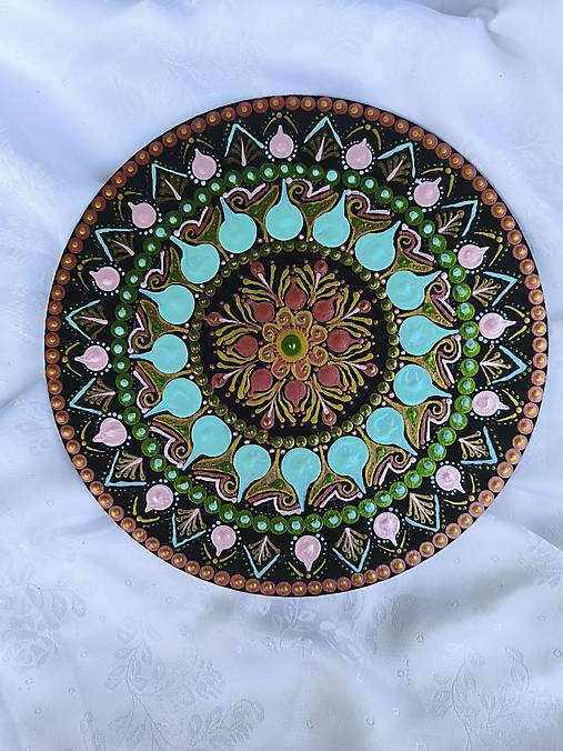 Obrazy - Modro-cerveny mandala - 17769427_