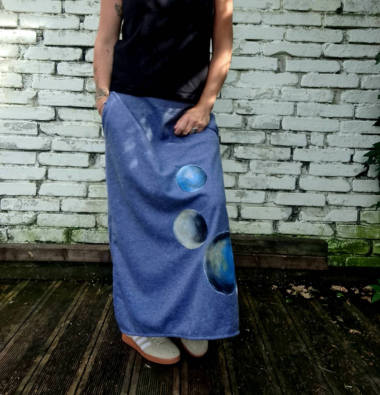 Sukně dlouhá malovaná planety