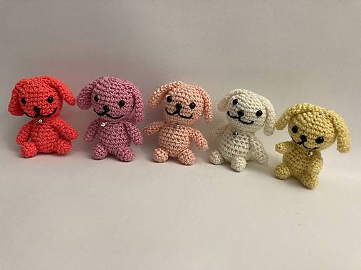 Darčeky pre svadobčanov - háčkovaní psíkovia- jednofarební - 17770598_