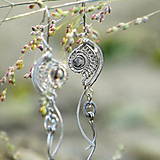 Náušnice - Pierka s labradority (nerez náušnice) - 17771998_