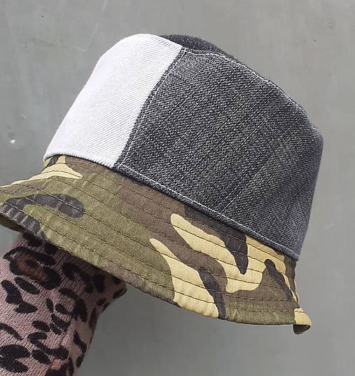 Detské čiapky - Detský Klobúčik denim upcyklovaný - 17772157_