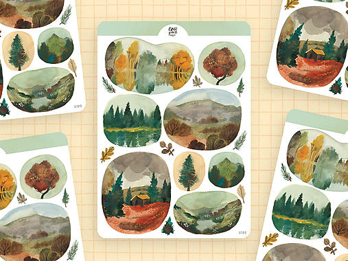 Papier - Samolepky "Okná do jesene" - 17772922_