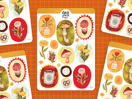 Papier - Samolepky "Jeseň malovaná" - 17772983_