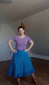 Sukne - Sukňa tyrkysová menčestrová - 17771518_