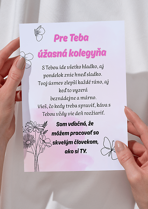 Tabuľka pre úžasnú kolegyňu
