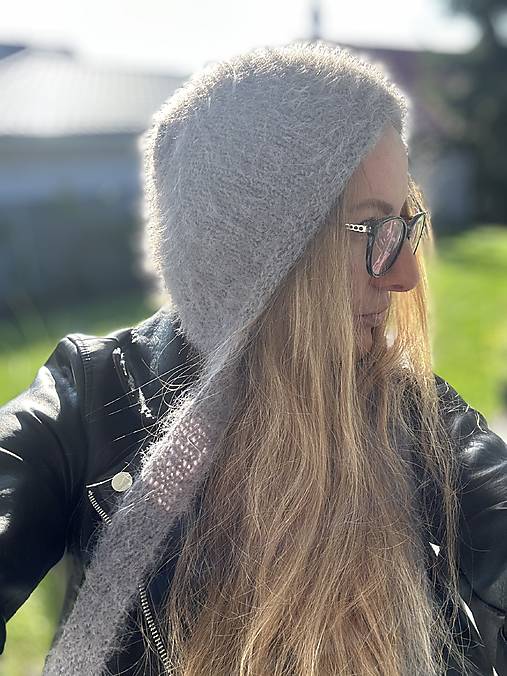 Čiapky, čelenky, klobúky - Bonetka ,dámska so šalom - 17774743_