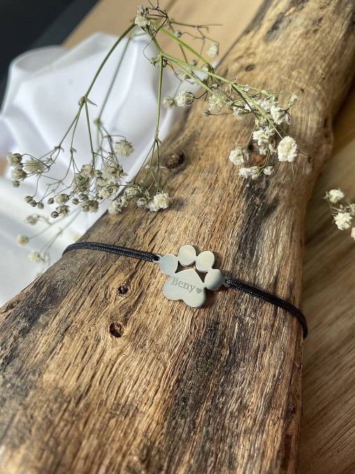 Náramky - Náramok Labka s vlastným textom - 17773886_