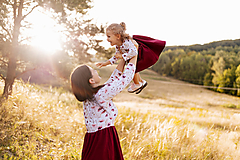  - Šaty "Bohémia" - MAMA a DCÉRA – bordové maky - 17775670_