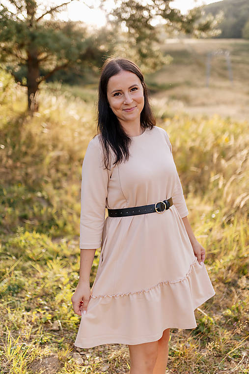 Oblečenie na dojčenie - Šaty "Luna" belle– Beige - 17775697_
