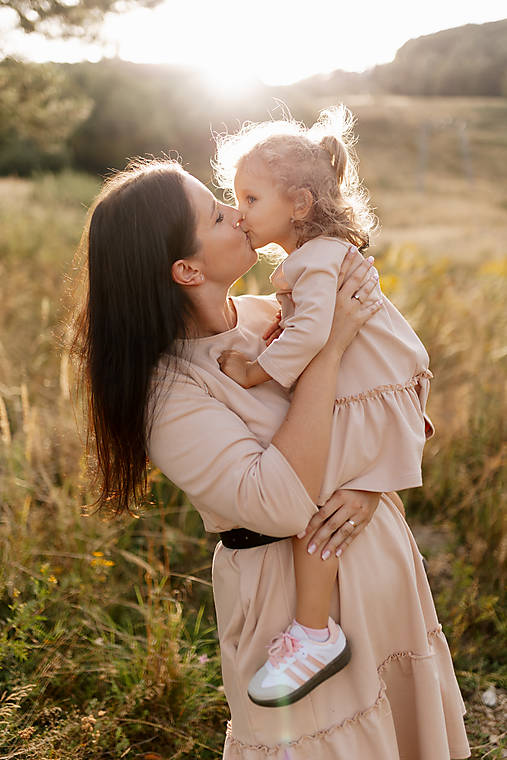 Šaty - Šaty "LUNA" belle - MAMA a DCÉRA – béžové - 17775709_