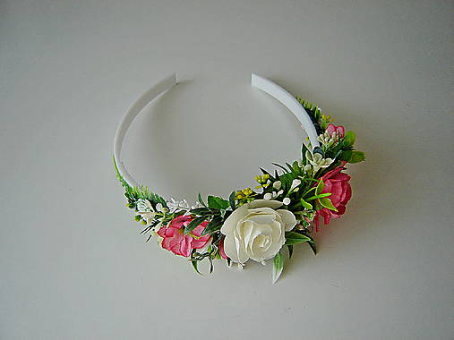 Ozdoby do vlasov - Květinová čelenka do vlasů - 17776256_