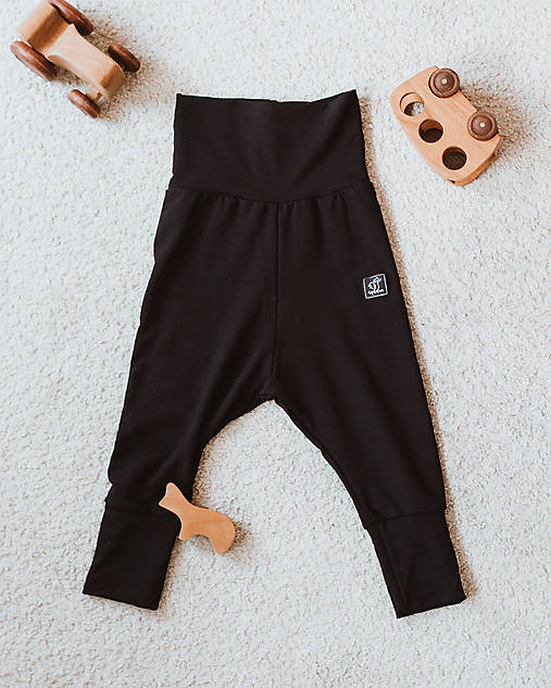 Nohavice - Detské rastúce tepláčiky - čierne - 17776870_