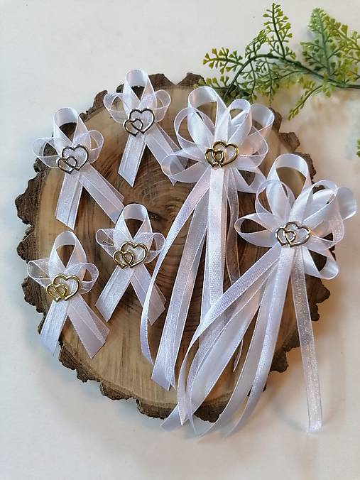 Svadobné pierka - 394. Pierka so strieborným alebo zlatým tým dvojsrdcom - 17775908_