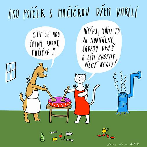 Psíček a mačička,  Giclée art print 36x30