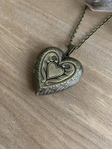 Náhrdelníky - otvárací medailón srdce-náhrdelník (Meď/Bronz) - 17777013_