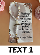 Náhrdelníky - Mini ruženec do auta - Bielo zlatý - Jazdi opatrne - 17776349_