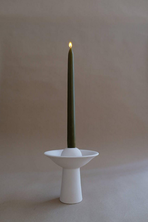 Sviečky - Tāper 2ks | Vysoké sviečky zo včelieho vosku (Zelená) - 17777358_