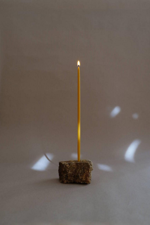 Sviečky - Lina 4ks | Extra tenké a vysoké sviečky zo včelieho vosku  (Žltá) - 17777362_